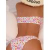 imageMakeMeChic Womens 2 Piece Bandeau Swimsuit Floral Cut Out Bikini Set Strapless Bathing SuitsMulticolor