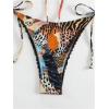 imageMakeMeChic Womens 2 Piece Bandeau Swimsuit Floral Cut Out Bikini Set Strapless Bathing SuitsMulticolor a