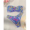 imageMakeMeChic Womens 2 Piece Bandeau Swimsuit Floral Cut Out Bikini Set Strapless Bathing SuitsRandom Floral