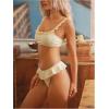 imageMakeMeChic Womens 2 Piece Bikini Set Lace Square Neck Spaghetti Strap Ruffle Bathing Suit SwimsuitLight Yellow