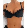 imageMakeMeChic Womens 2 Piece Bikini Sets Push Up Swimsuit Underwire Backless Tie Side High Cut Bathing SuitBlack
