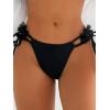 imageMakeMeChic Womens 2 Piece Bikini Sets Push Up Swimsuit Underwire Backless Tie Side High Cut Bathing SuitBlack