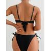 imageMakeMeChic Womens 2 Piece Bikini Sets Push Up Swimsuit Underwire Backless Tie Side High Cut Bathing SuitBlack
