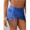 imageMakeMeChic Womens 3 Piece Bathing Suits Halter Ring Bikini Set with Cover Up SkirtsBlue C