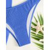 imageMakeMeChic Womens 3 Piece Bathing Suits Halter Ring Bikini Set with Cover Up SkirtsBlue a