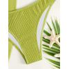 imageMakeMeChic Womens 3 Piece Bathing Suits Halter Ring Bikini Set with Cover Up SkirtsGreen