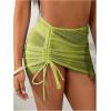 imageMakeMeChic Womens 3 Piece Bathing Suits Halter Ring Bikini Set with Cover Up SkirtsGreen a