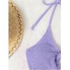 imageMakeMeChic Womens 3 Piece Bathing Suits Halter Ring Bikini Set with Cover Up SkirtsLilac Purple 2