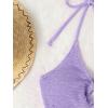 imageMakeMeChic Womens 3 Piece Bathing Suits Halter Ring Bikini Set with Cover Up SkirtsLilac Purple B