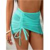 imageMakeMeChic Womens 3 Piece Bathing Suits Halter Ring Bikini Set with Cover Up SkirtsMint Green a