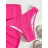 imageMakeMeChic Womens 3 Piece Bathing Suits Halter Ring Bikini Set with Cover Up SkirtsPink