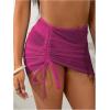 imageMakeMeChic Womens 3 Piece Bathing Suits Halter Ring Bikini Set with Cover Up SkirtsPurple a