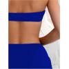 imageMakeMeChic Womens 3 Piece Bikini Set Bandeau Swimsuit High Waist Bathing Suit with Cover Up SkirtBlue