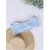 imageMakeMeChic Womens Bandeau Bikini Top Knot Front Strapless Swimsuit Bathing TopsBlue