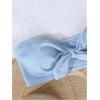 imageMakeMeChic Womens Bandeau Bikini Top Knot Front Strapless Swimsuit Bathing TopsBlue