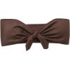 imageMakeMeChic Womens Bandeau Bikini Top Knot Front Strapless Swimsuit Bathing TopsCoffee Brown