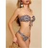 imageMakeMeChic Womens Bandeau Strapless Bikini Sets Floral Knot Cut Out Boho Bathing Suit SwimsuitsApricot