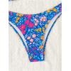 imageMakeMeChic Womens Bandeau Strapless Bikini Sets Floral Knot Cut Out Boho Bathing Suit SwimsuitsBlue Floral