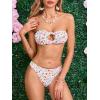 imageMakeMeChic Womens Bandeau Strapless Bikini Sets Floral Knot Cut Out Boho Bathing Suit SwimsuitsMulticolor