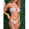 imageMakeMeChic Womens Bandeau Strapless Bikini Sets Floral Knot Cut Out Boho Bathing Suit SwimsuitsMulticolor