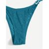 imageMakeMeChic Womens Bandeau Strapless Bikini Sets Floral Knot Cut Out Boho Bathing Suit SwimsuitsTeal Blue