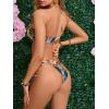 imageMakeMeChic Womens Bandeau Strapless Bikini Sets Floral Knot Cut Out Boho Bathing Suit SwimsuitsZebra Print
