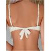 imageMakeMeChic Womens Bikini Set Textured Scallop Trim Shell Tie Back Bathing SuitsBeige
