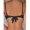 imageMakeMeChic Womens Bikini Set Textured Scallop Trim Shell Tie Back Bathing SuitsBlack
