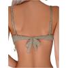 imageMakeMeChic Womens Bikini Set Textured Scallop Trim Shell Tie Back Bathing SuitsKhaki