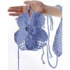 imageMakeMeChic Womens Bikini Sets Crochet 3D Floral Halter Tie Back Boho Bathing SuitBlue