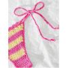 imageMakeMeChic Womens Bikini Sets Crochet 3D Floral Halter Tie Back Boho Bathing SuitPink Multi