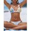 imageMakeMeChic Womens Bikini Sets Crochet 3D Floral Halter Tie Back Boho Bathing SuitWhite B
