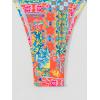 imageMakeMeChic Womens Bikini Sets Floral Print Cut Out Spaghetti Strap Swimsuit Bathing SuitOrange and Blue