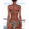 imageMakeMeChic Womens Bikini Sets Leopard Print Spaghetti Strap Backless Beach SwimsuitMulticolor