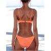 imageMakeMeChic Womens Bikini Sets Leopard Print Spaghetti Strap Backless Beach SwimsuitOrange