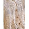 imageMakeMeChic Womens Button Down Shirt Floral Hollow Out Sheer Mesh Top BlouseApricot