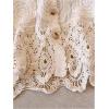 imageMakeMeChic Womens Button Down Shirt Floral Hollow Out Sheer Mesh Top BlouseApricot