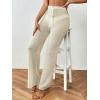 imageMakeMeChic Womens Crochet Beach Pant Drawstring Waist Bikini Swimsuits Sheer Mesh Cover Up PantsApricot