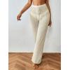 imageMakeMeChic Womens Crochet Beach Pant Drawstring Waist Bikini Swimsuits Sheer Mesh Cover Up PantsApricot