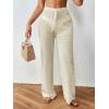 imageMakeMeChic Womens Crochet Beach Pant Drawstring Waist Bikini Swimsuits Sheer Mesh Cover Up PantsApricot