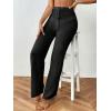 imageMakeMeChic Womens Crochet Beach Pant Drawstring Waist Bikini Swimsuits Sheer Mesh Cover Up PantsBlack