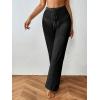 imageMakeMeChic Womens Crochet Beach Pant Drawstring Waist Bikini Swimsuits Sheer Mesh Cover Up PantsBlack