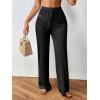 imageMakeMeChic Womens Crochet Beach Pant Drawstring Waist Bikini Swimsuits Sheer Mesh Cover Up PantsBlack