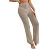 imageMakeMeChic Womens Crochet Beach Pant Drawstring Waist Bikini Swimsuits Sheer Mesh Cover Up PantsKhaki