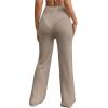 imageMakeMeChic Womens Crochet Beach Pant Drawstring Waist Bikini Swimsuits Sheer Mesh Cover Up PantsKhaki