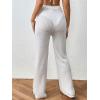 imageMakeMeChic Womens Crochet Beach Pant Drawstring Waist Bikini Swimsuits Sheer Mesh Cover Up PantsWhite