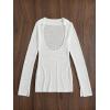 imageMakeMeChic Womens Crochet Cover Up Dress Long Sleeve Knitted Sheer Swimwear Beach Cover Up DressA White
