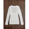 imageMakeMeChic Womens Crochet Cover Up Dress Long Sleeve Knitted Sheer Swimwear Beach Cover Up DressPlus White