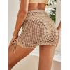 imageMakeMeChic Womens Crochet Cover Up Skirt Tassel Knit Mini Beach Cover UpApricot