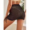imageMakeMeChic Womens Crochet Cover Up Skirt Tassel Knit Mini Beach Cover UpBlack